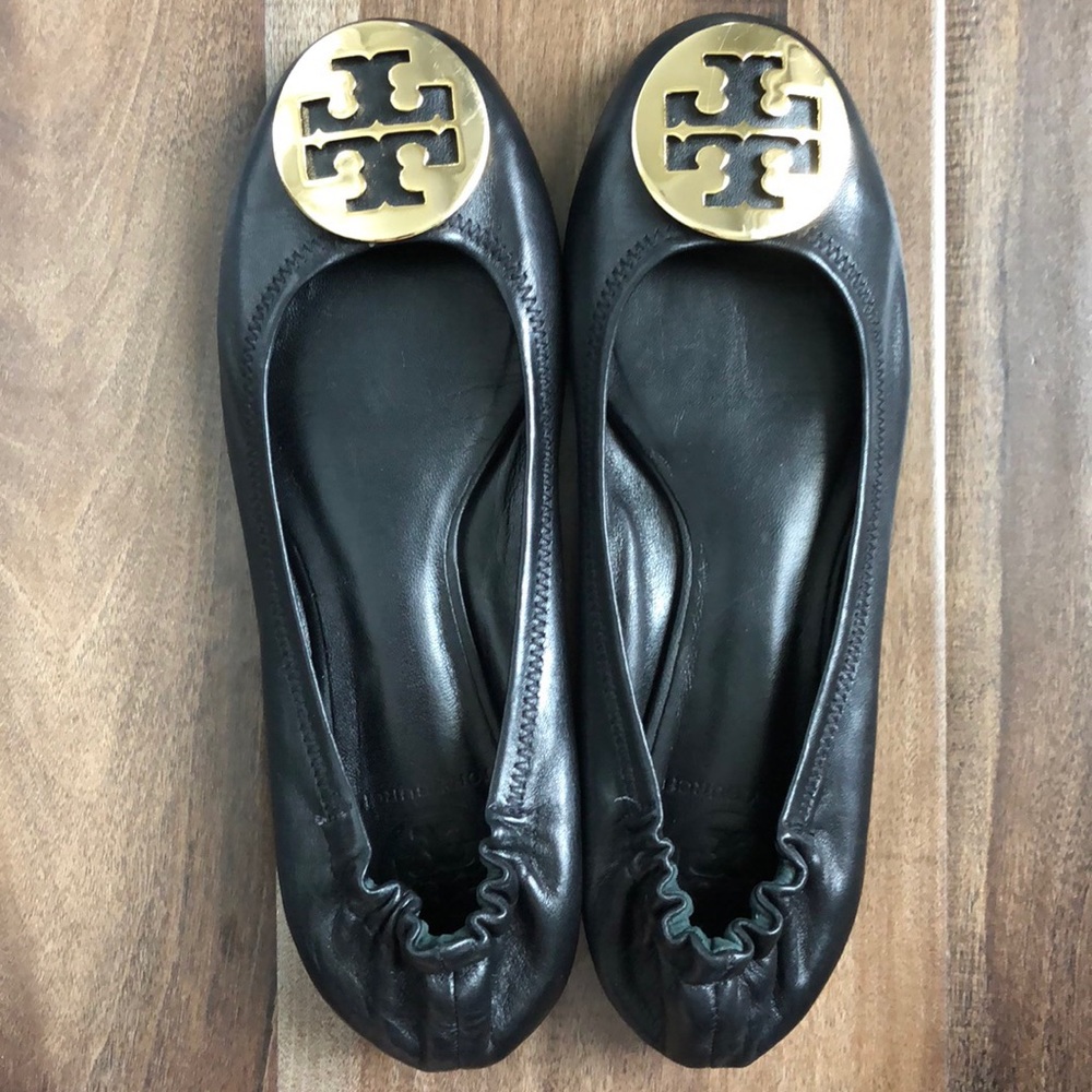 Tory Burch Reva Black Flats Sz 6